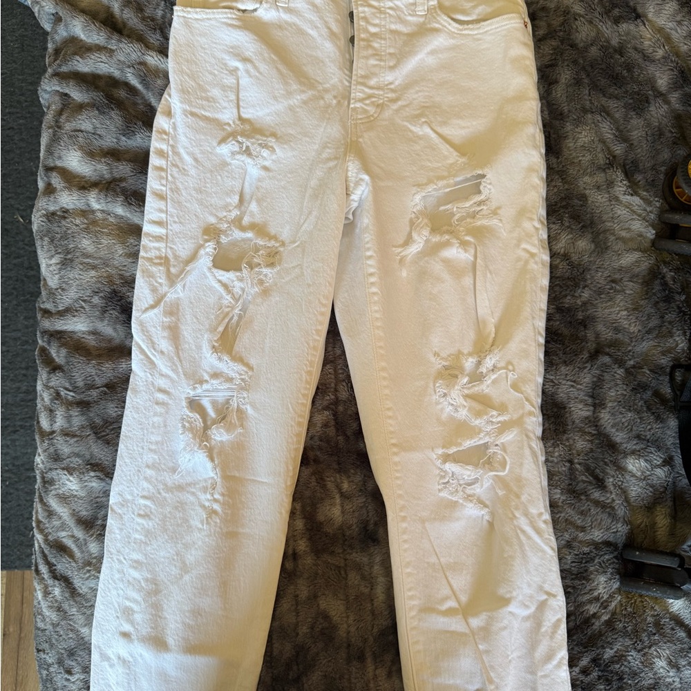 Lucky Brand Cream Button-Fly Jeans